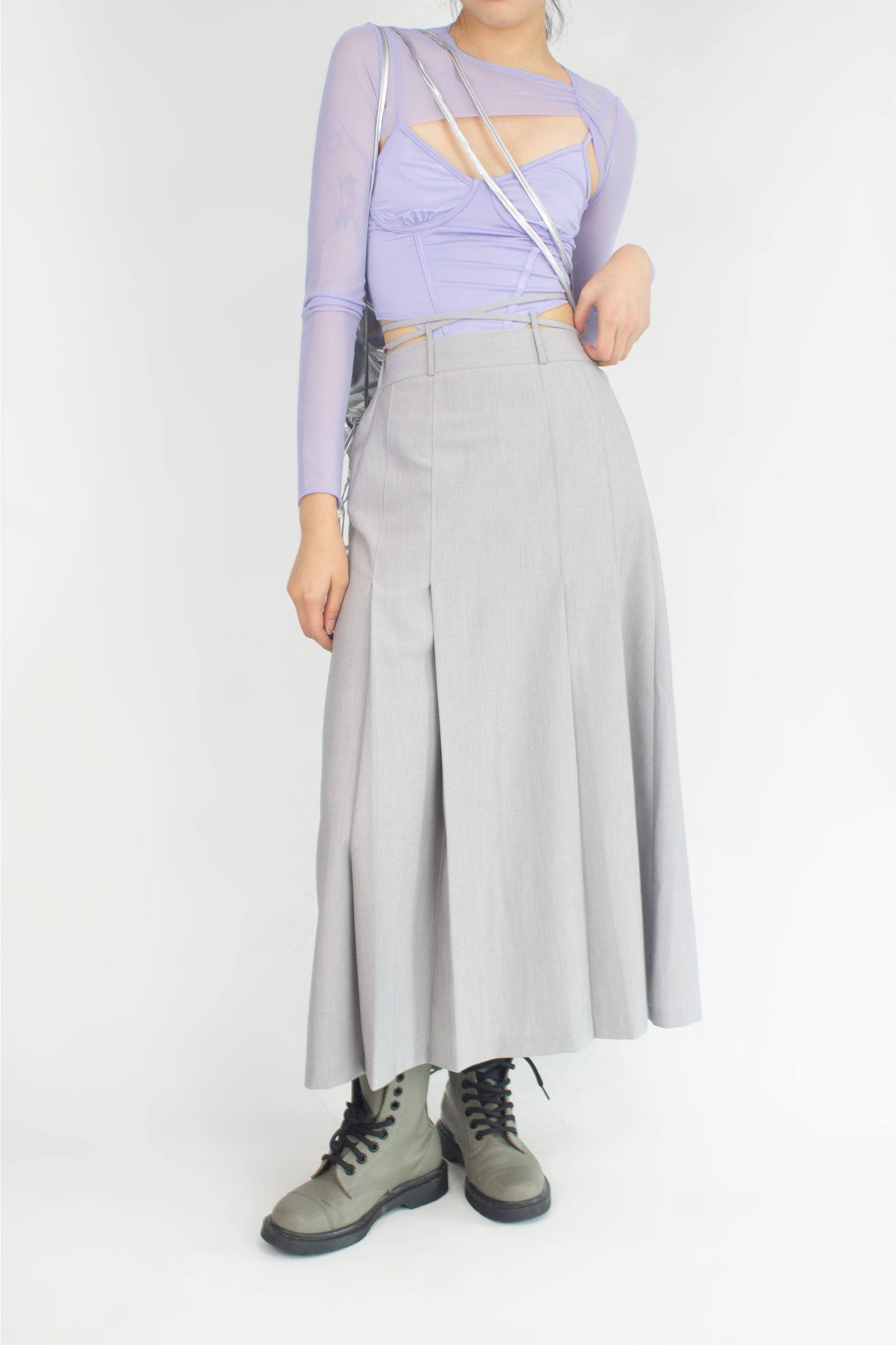 Pleats Long Skirt (2 color)