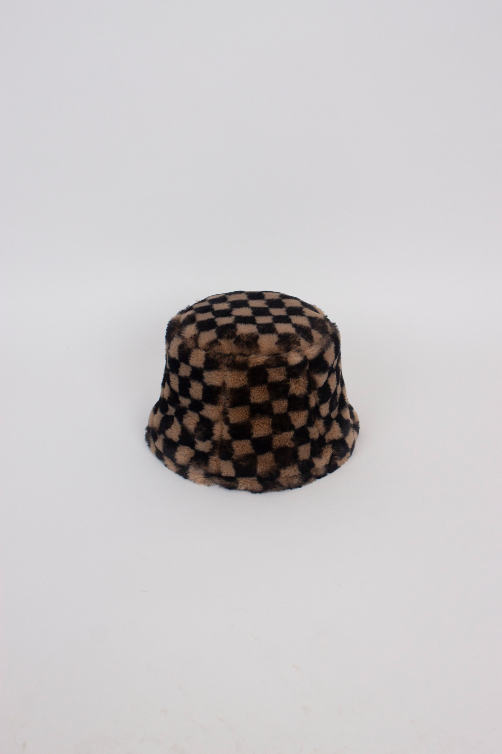 Checker Fur Bucket Hat (2 color)